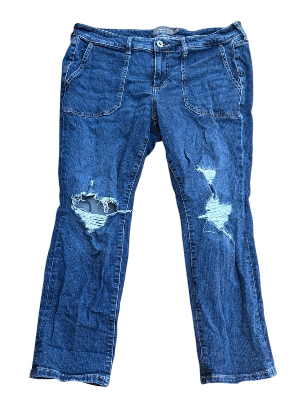 🌟3 for $15 SALE🌟 TORRID Cropped Boyfriend Distressed Straight Leg Jeans